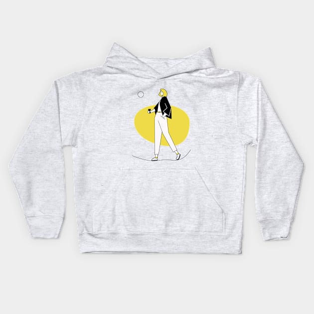 girl relaxes with her coffee Kids Hoodie by vlad.production